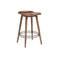Stylish Wooden Bar Stool with Decorative Metal Footrest